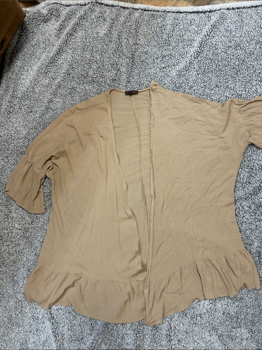 Lightweight Tan Open-Front Women's Cardigan